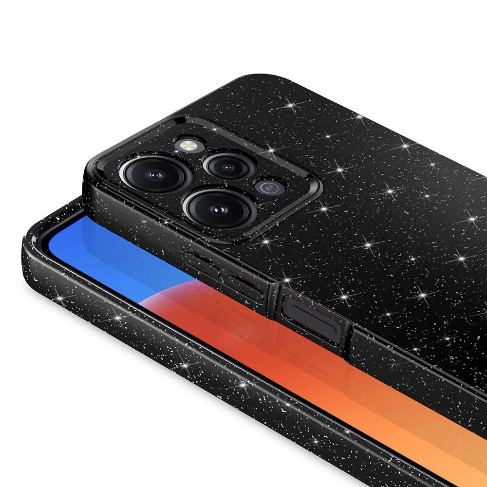 Xiaomi Redmi 12 Kılıf Kamera Korumalı Simli Lüks Zore Koton Kapak Mor