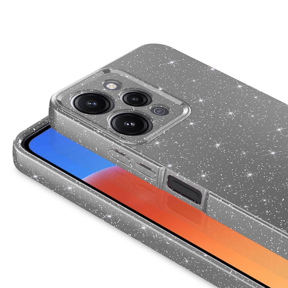 Xiaomi Redmi 12 Kılıf Kamera Korumalı Simli Lüks Zore Koton Kapak Lila