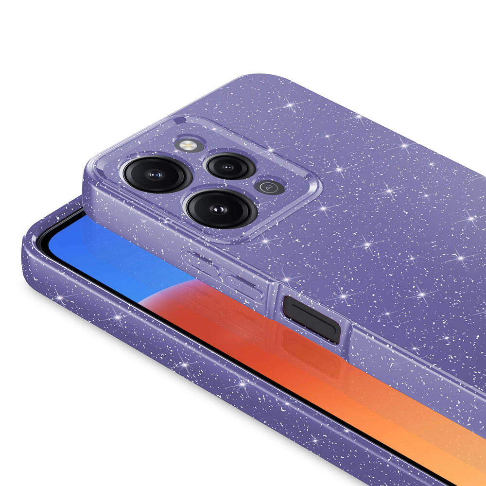 Xiaomi Redmi 12 Kılıf Kamera Korumalı Simli Lüks Zore Koton Kapak Siyah