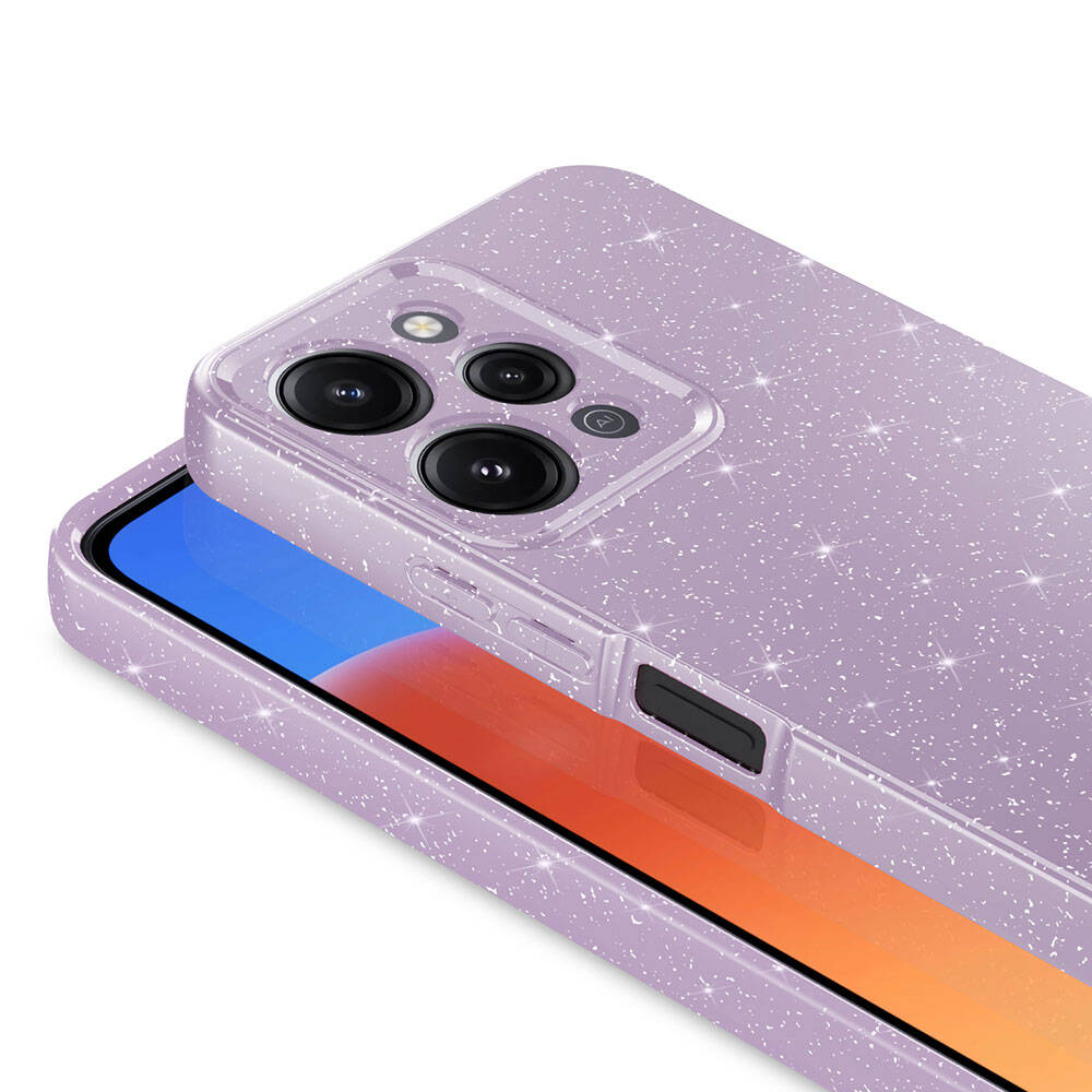 Xiaomi Redmi 12 Kılıf Kamera Korumalı Simli Lüks Zore Koton Kapak Gri