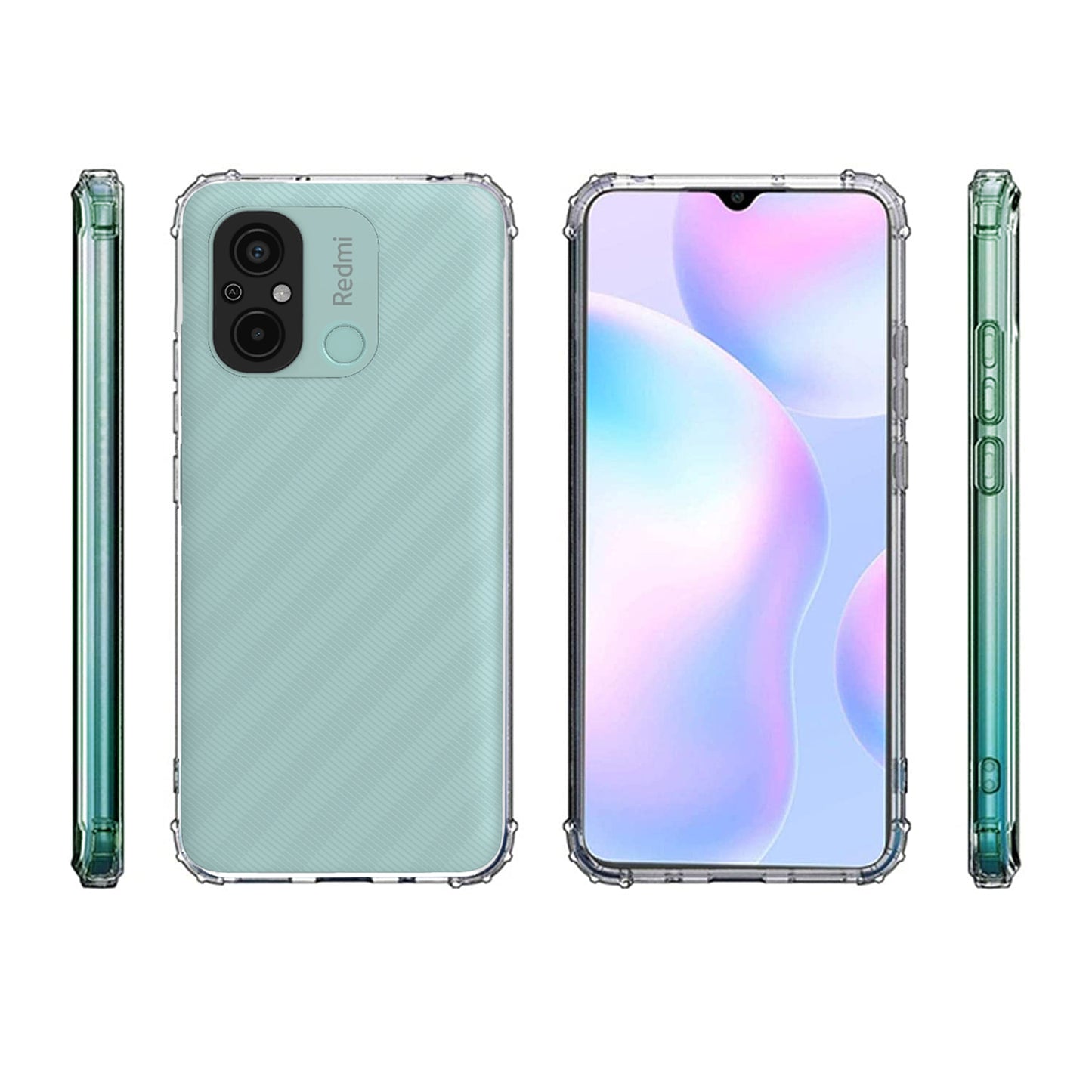 Xiaomi Redmi 12C Kılıf Zore 2mm Anti Shock Silikon Renksiz