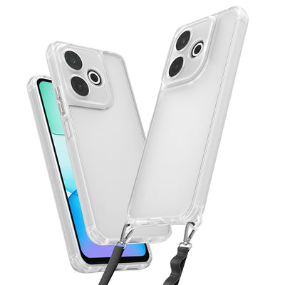 Xiaomi Redmi 13 4G Kılıf Airbagli Takılabilir Askı Aparatlı Zore Snap Silikon Kapak Şeffaf