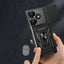 Xiaomi Redmi 13 4G Kılıf Magnetik Standlı Kamera Korumalı Zore Sürgülü Vega Kapak Mavi