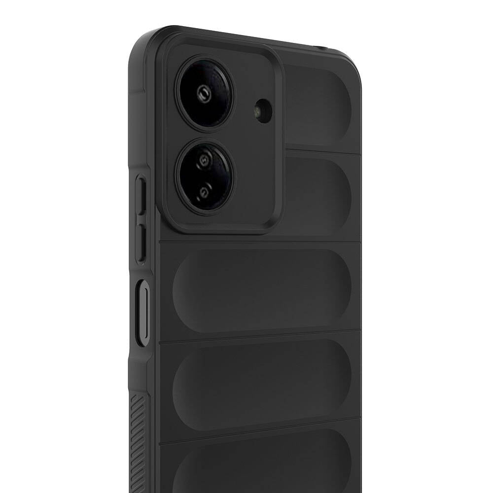 Xiaomi Redmi 13C Kılıf Esnek TPU Oyuklu Arka Yüzey Tasarımlı Zore Etnik Silikon Kapak Lacivert