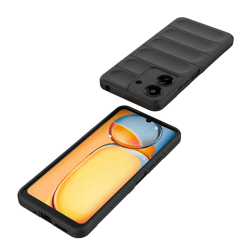 Xiaomi Redmi 13C Kılıf Esnek TPU Oyuklu Arka Yüzey Tasarımlı Zore Etnik Silikon Kapak Kırmızı