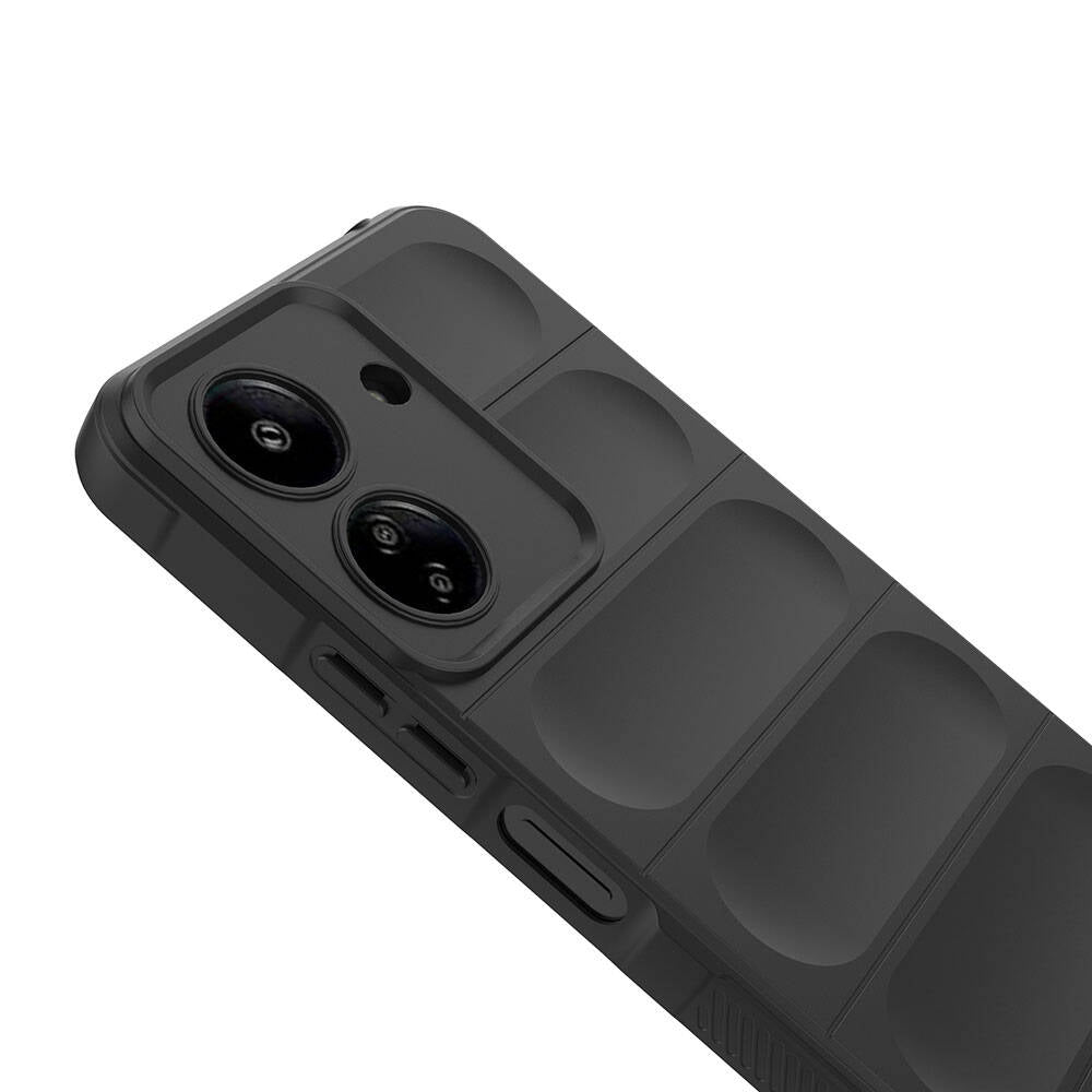Xiaomi Redmi 13C Kılıf Esnek TPU Oyuklu Arka Yüzey Tasarımlı Zore Etnik Silikon Kapak Lacivert