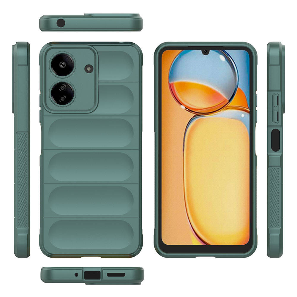 Xiaomi Redmi 13C Kılıf Esnek TPU Oyuklu Arka Yüzey Tasarımlı Zore Etnik Silikon Kapak Kırmızı