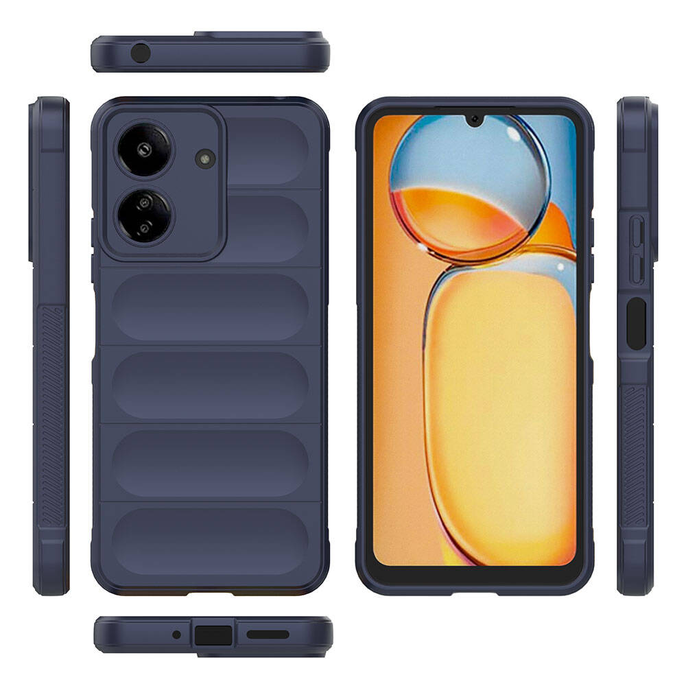 Xiaomi Redmi 13C Kılıf Esnek TPU Oyuklu Arka Yüzey Tasarımlı Zore Etnik Silikon Kapak Siyah
