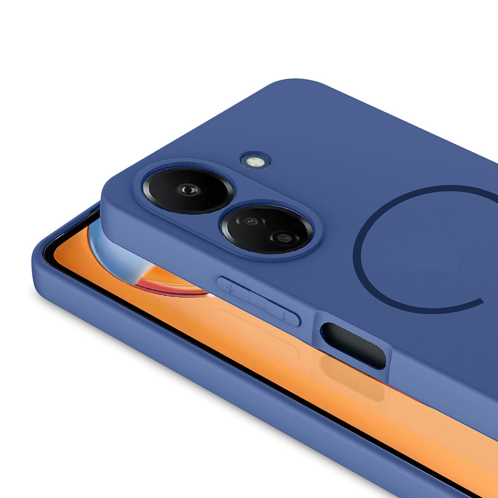 Xiaomi Redmi 13C Kılıf M-safe Şarj Özellikli Zore Meta Kapak Lacivert