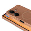 Xiaomi Redmi 13C Kılıf M-safe Şarj Özellikli Zore Meta Kapak Kahverengi
