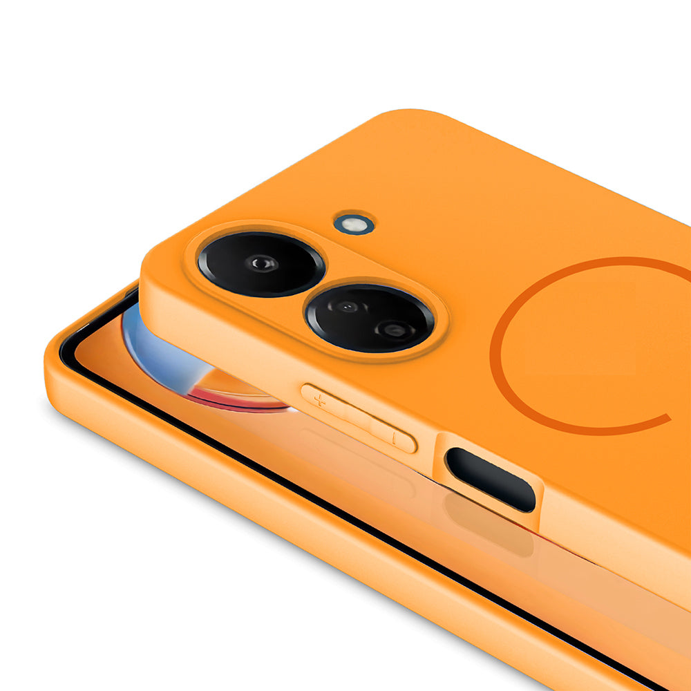 Xiaomi Redmi 13C Kılıf M-safe Şarj Özellikli Zore Meta Kapak Titanyum-Gri