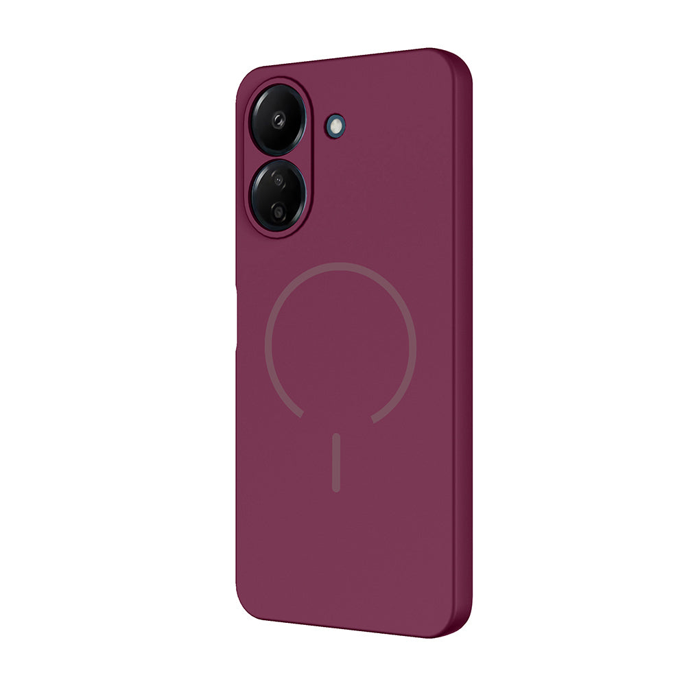 Xiaomi Redmi 13C Kılıf M-safe Şarj Özellikli Zore Meta Kapak Mürdüm