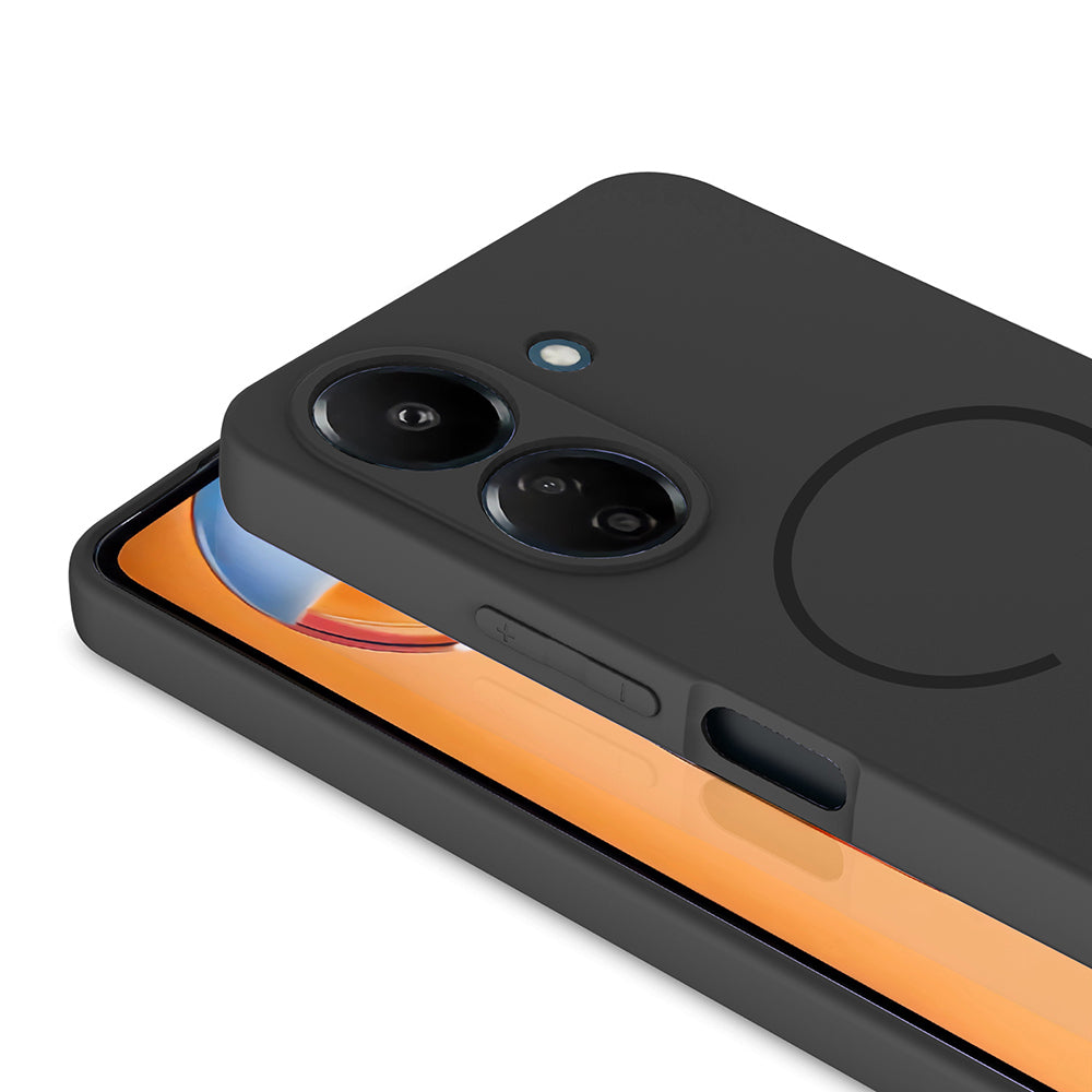 Xiaomi Redmi 13C Kılıf M-safe Şarj Özellikli Zore Meta Kapak Kahverengi