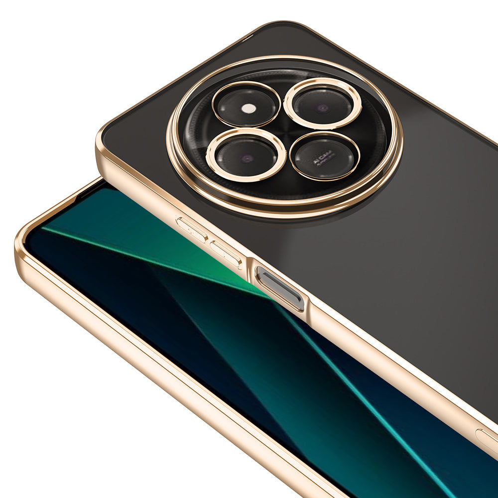 Xiaomi Redmi 14C 4G Kılıf Kamera Korumalı Logo Gösteren Zore Omega Kapak Siyah