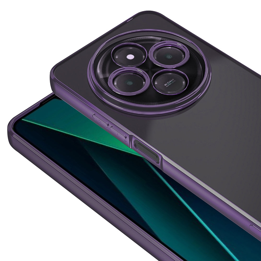 Xiaomi Redmi 14C 4G Kılıf Kamera Korumalı Logo Gösteren Zore Omega Kapak Derin Mor