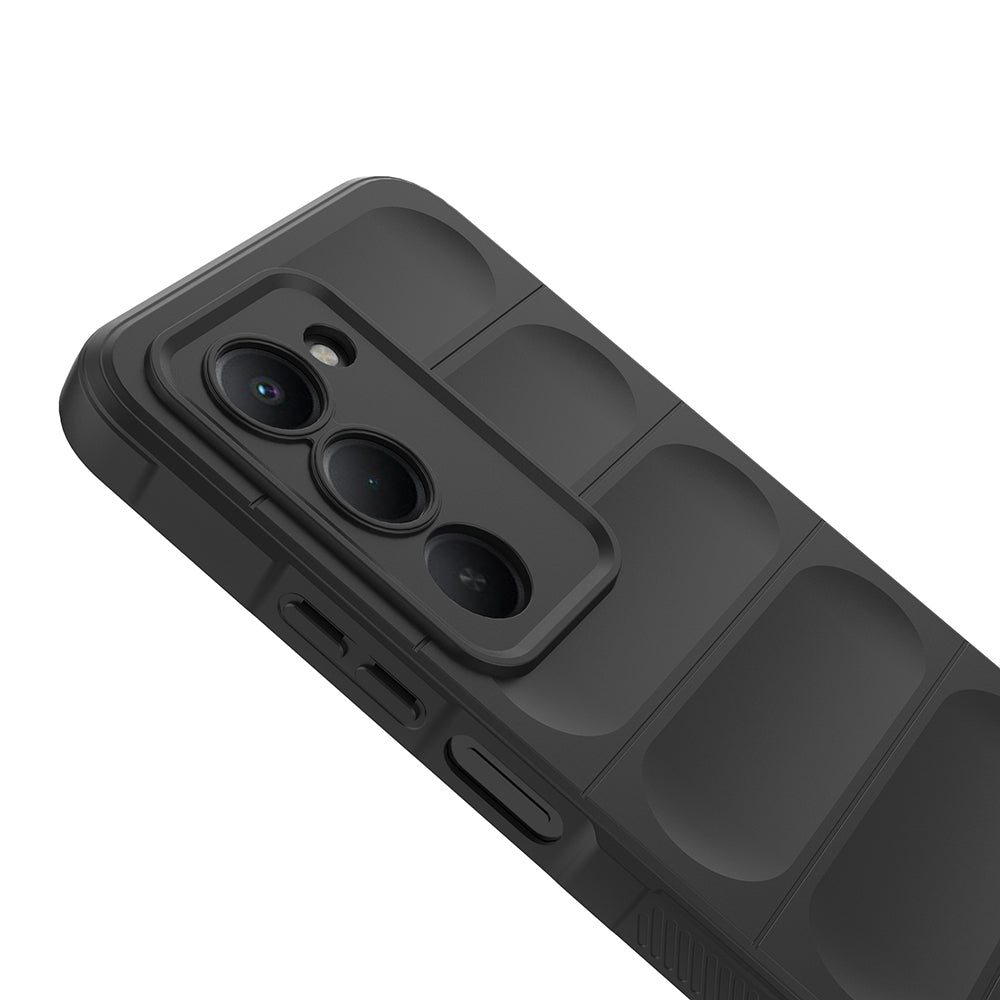 Xiaomi Redmi 15 Kılıf Esnek TPU Oyuklu Arka Yüzey Tasarımlı Zore Etnik Silikon Kapak Siyah