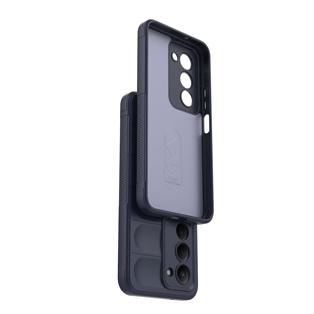 Xiaomi Redmi 15 Kılıf Esnek TPU Oyuklu Arka Yüzey Tasarımlı Zore Etnik Silikon Kapak Lacivert