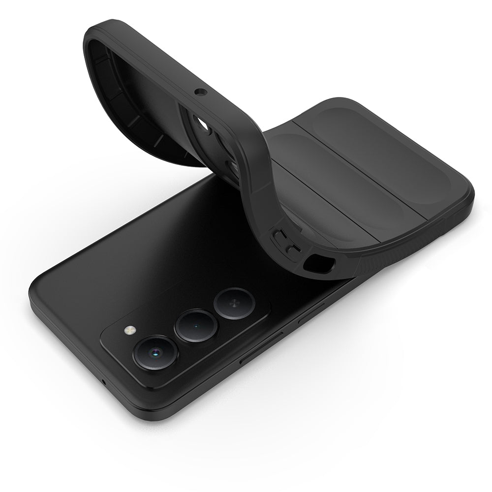 Xiaomi Redmi 15 Kılıf Esnek TPU Oyuklu Arka Yüzey Tasarımlı Zore Etnik Silikon Kapak Lacivert