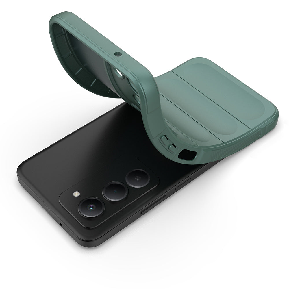 Xiaomi Redmi 15 Kılıf Esnek TPU Oyuklu Arka Yüzey Tasarımlı Zore Etnik Silikon Kapak Lacivert