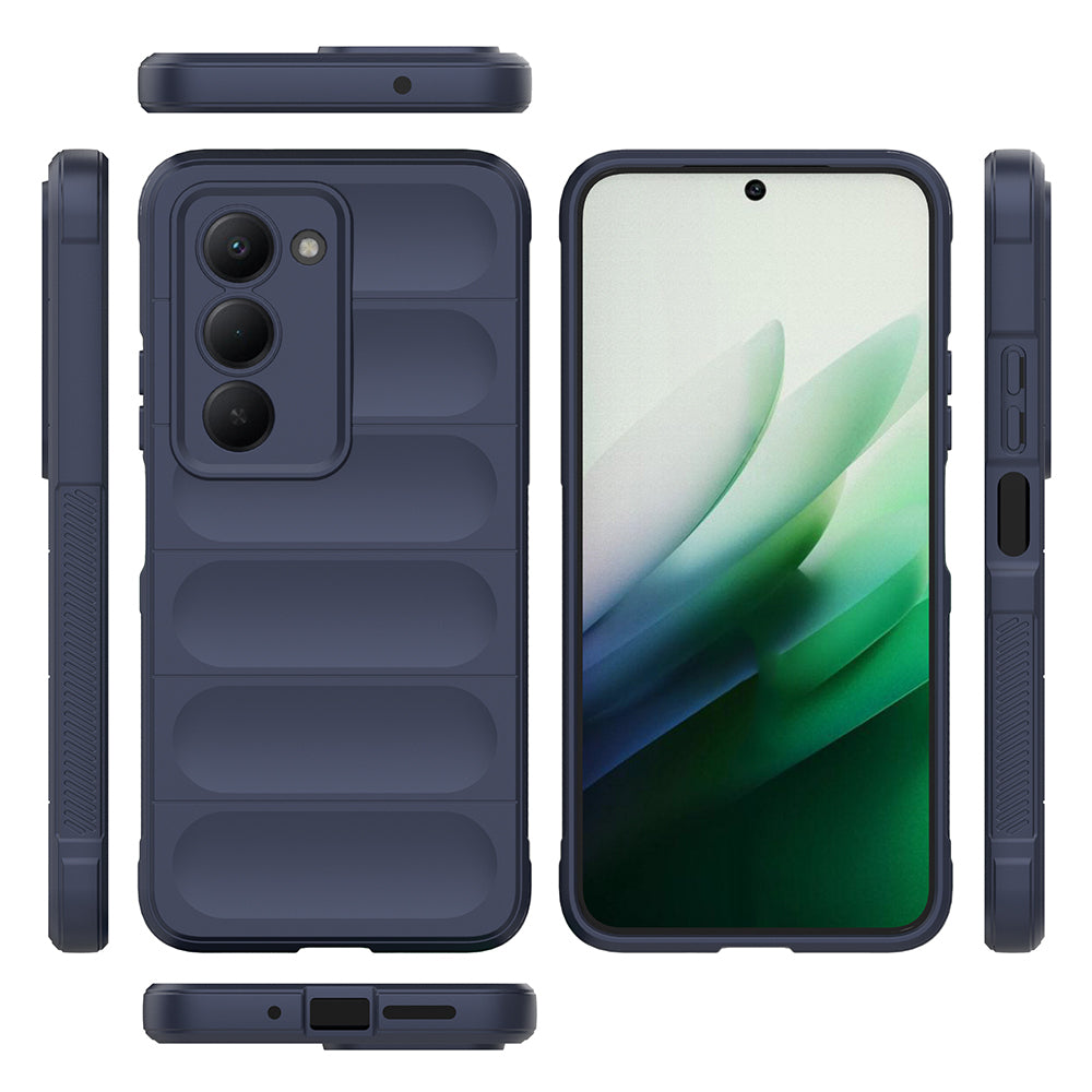 Xiaomi Redmi 15 Kılıf Esnek TPU Oyuklu Arka Yüzey Tasarımlı Zore Etnik Silikon Kapak Koyu Yeşil