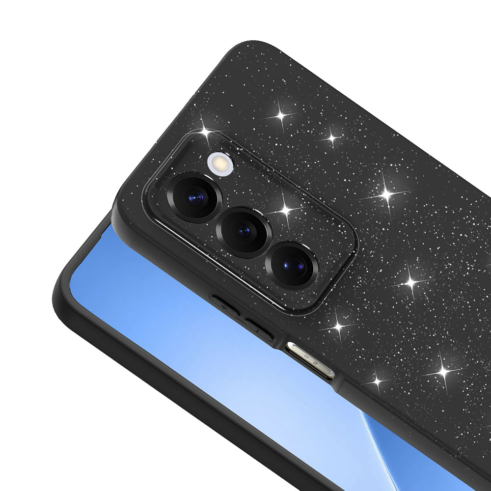 Xiaomi Redmi 15 Kılıf Kamera Korumalı Simli Lüks Zore Koton Kapak Siyah