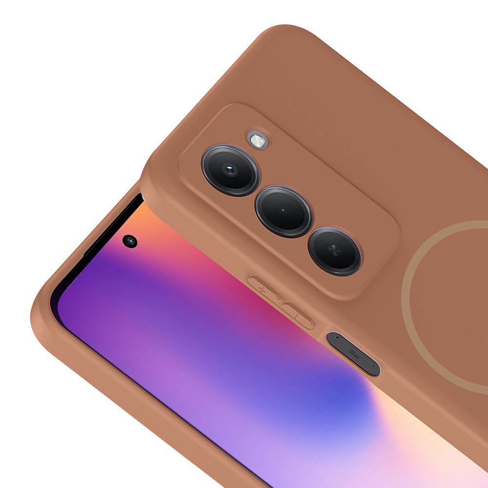 Xiaomi Redmi 15 Kılıf M-safe Şarj Özellikli Zore Meta Kapak Turuncu