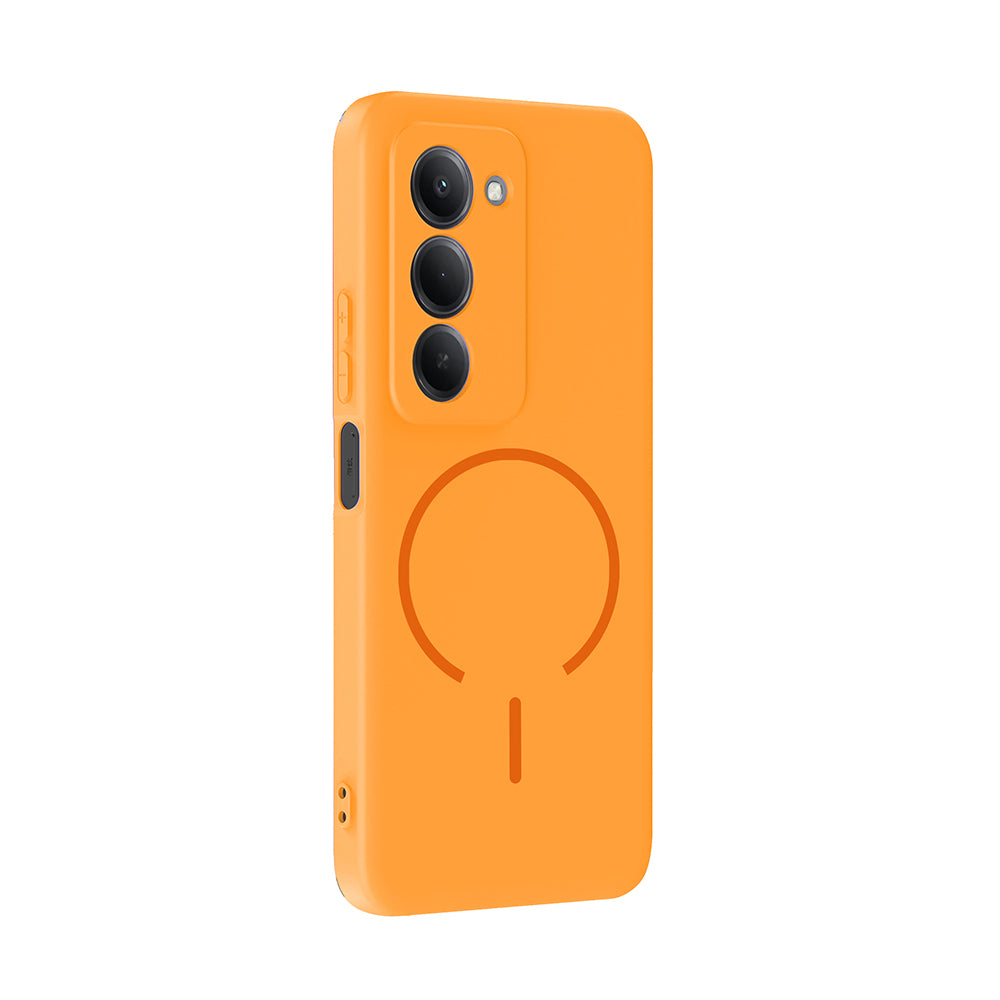 Xiaomi Redmi 15 Kılıf M-safe Şarj Özellikli Zore Meta Kapak Kahverengi