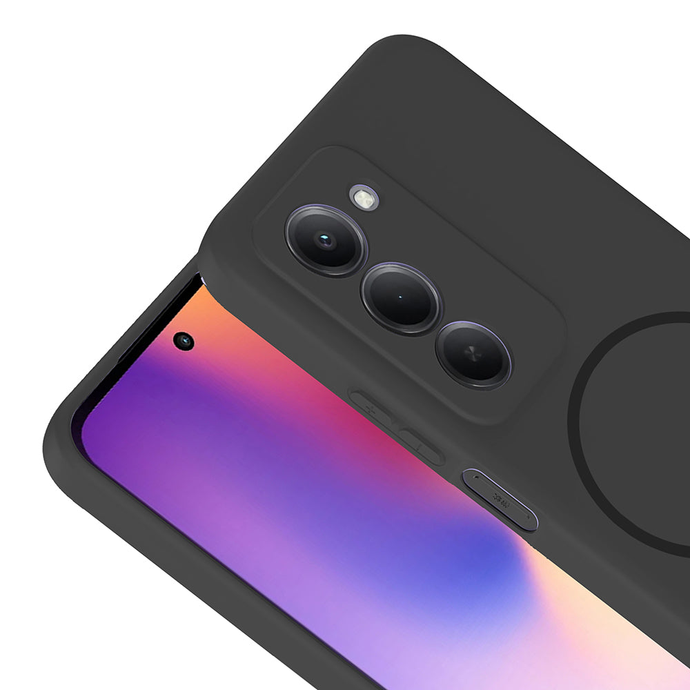 Xiaomi Redmi 15 Kılıf M-safe Şarj Özellikli Zore Meta Kapak Titanyum-Gri