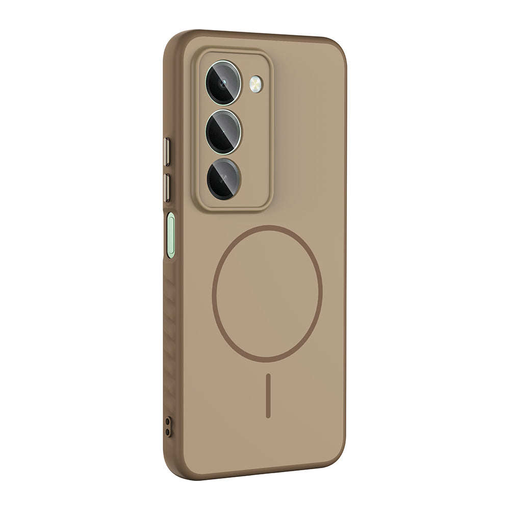 Xiaomi Redmi 15 Kılıf M-safe Şarj Özellikli Zore Tea Kapak Gold