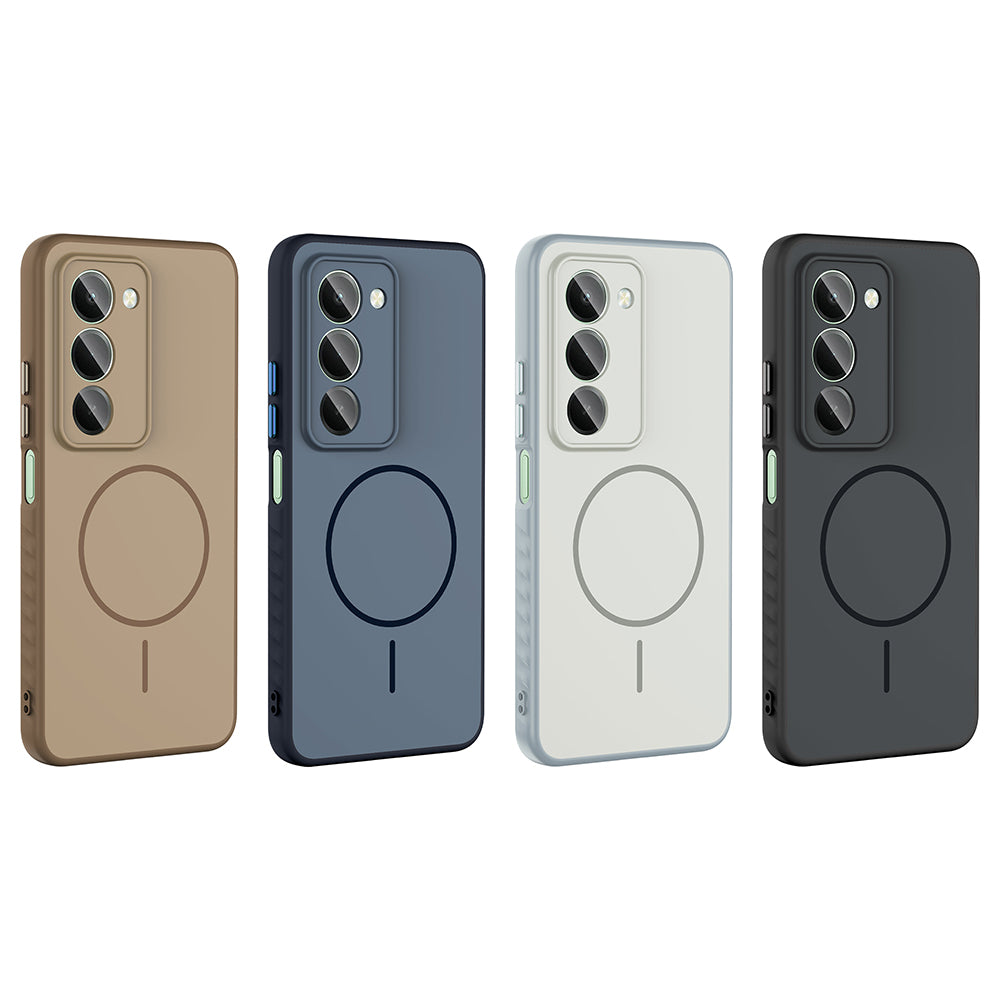 Xiaomi Redmi 15 Kılıf M-safe Şarj Özellikli Zore Tea Kapak Gümüş