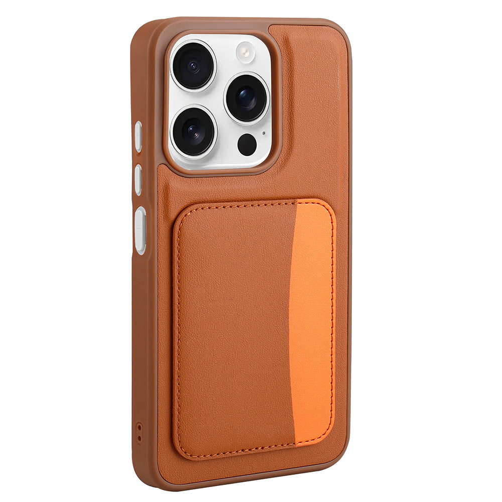 Xiaomi Redmi 15C Kılıf Kartlıklı Zore X-Kart Silikon Kapak Kahverengi