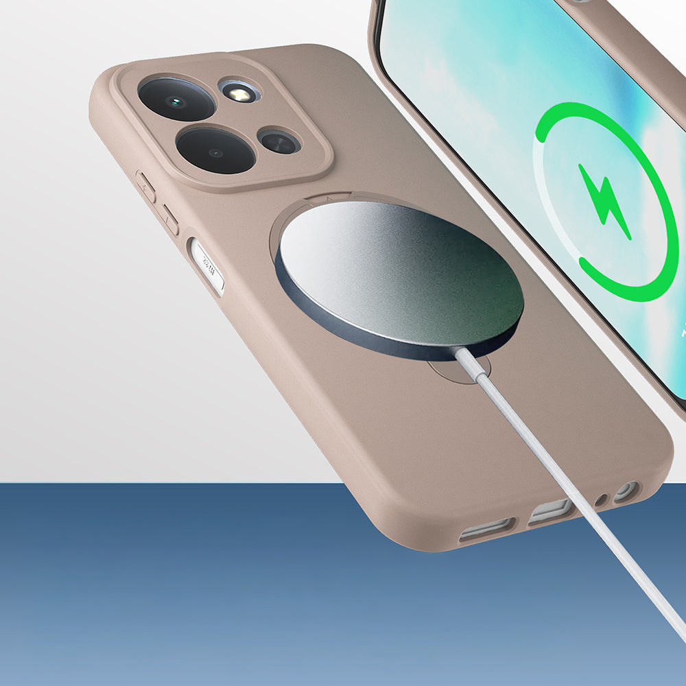 Xiaomi Redmi 15C Kılıf M-safe Şarj Özellikli Standlı Zore Samara Kapak Siyah