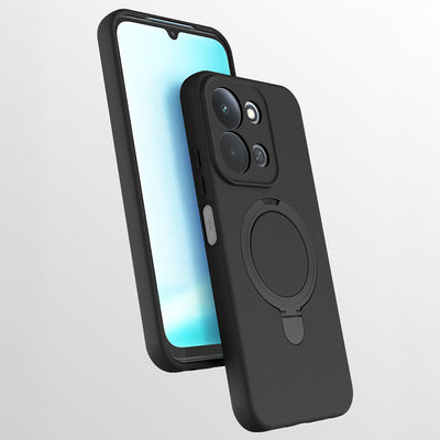 Xiaomi Redmi 15C Kılıf M-safe Şarj Özellikli Standlı Zore Samara Kapak Titanyum-Gri