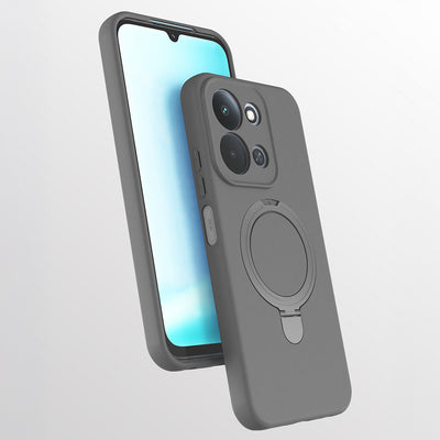 Xiaomi Redmi 15C Kılıf M-safe Şarj Özellikli Standlı Zore Samara Kapak Titanyum-Gri