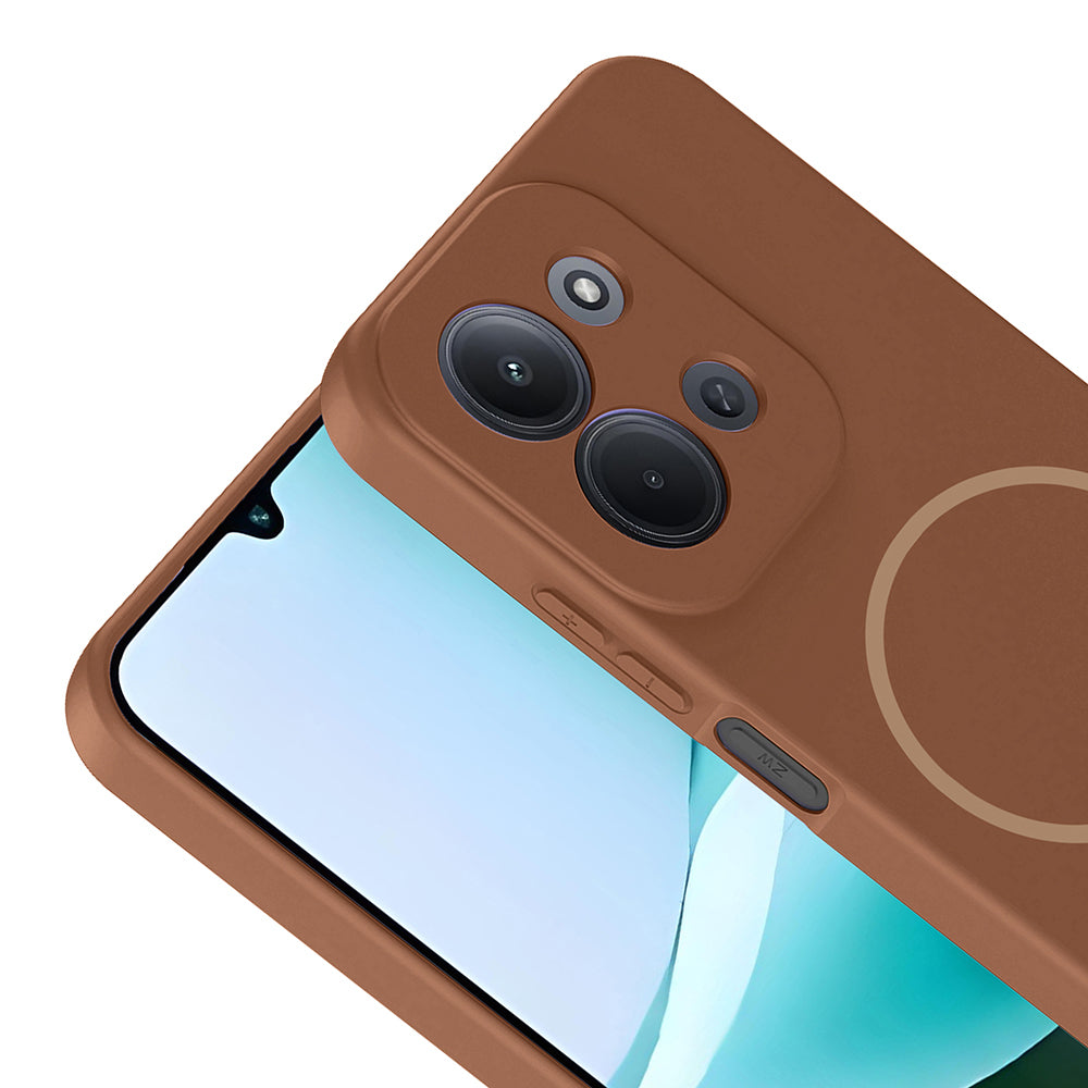 Xiaomi Redmi 15C Kılıf M-safe Şarj Özellikli Zore Meta Kapak Mürdüm