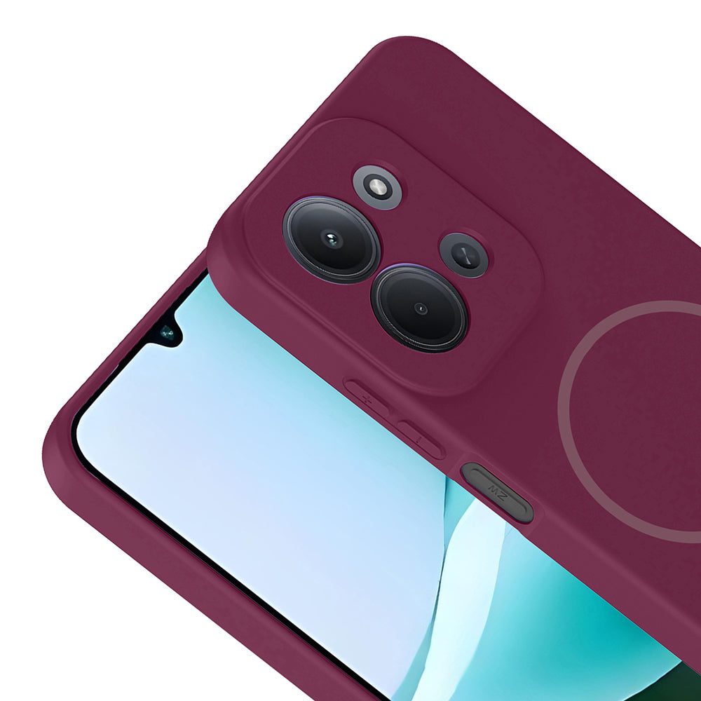 Xiaomi Redmi 15C Kılıf M-safe Şarj Özellikli Zore Meta Kapak Mürdüm