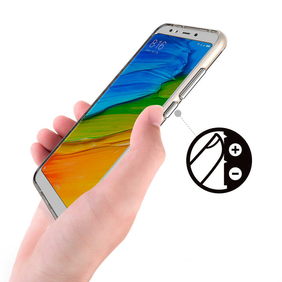 Xiaomi Redmi 5 Plus Kılıf Zore Gard Silikon Renksiz