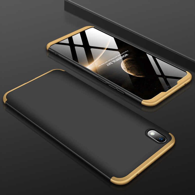 Xiaomi Redmi 7A Kılıf Zore Ays Kapak Siyah-Gold