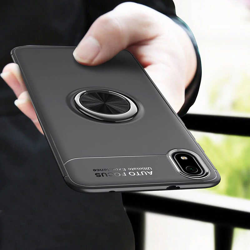 Xiaomi Redmi 7A Kılıf Zore Ravel Silikon Kapak Siyah-Rose Gold