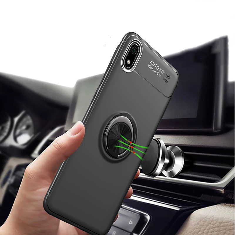 Xiaomi Redmi 7A Kılıf Zore Ravel Silikon Kapak Siyah-Mavi