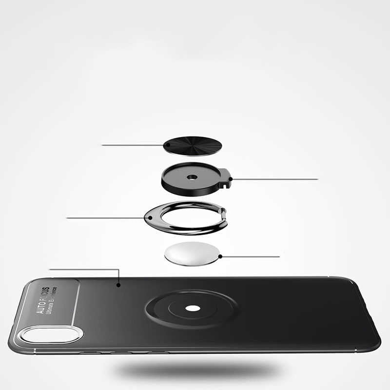 Xiaomi Redmi 7A Kılıf Zore Ravel Silikon Kapak Siyah-Kırmızı