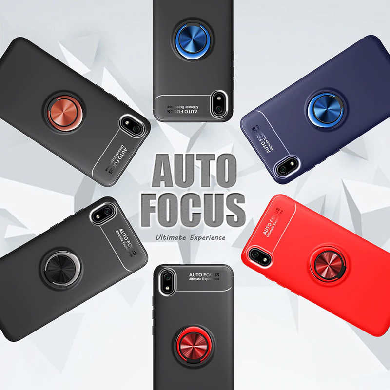 Xiaomi Redmi 7A Kılıf Zore Ravel Silikon Kapak Siyah-Kırmızı