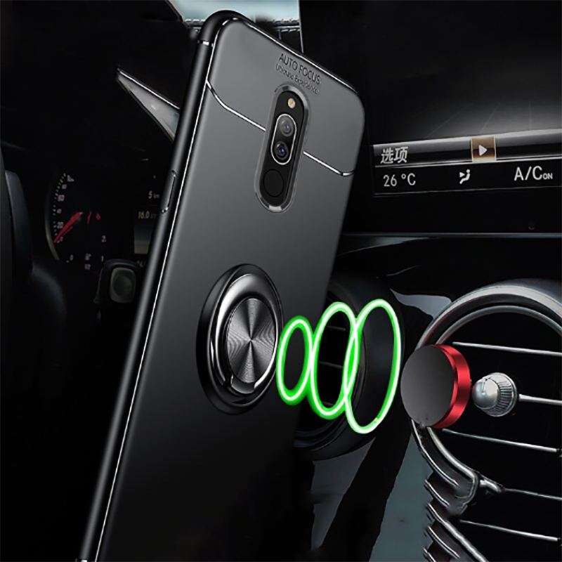 Xiaomi Redmi 8 Kılıf Zore Ravel Silikon Kapak Siyah-Rose Gold