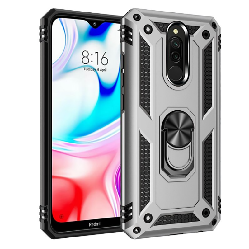 Xiaomi Redmi 8 Kılıf Zore Vega Kapak Gri