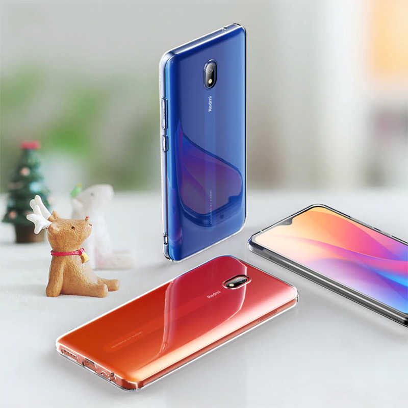 Xiaomi Redmi 8A Kılıf Zore Süper Silikon Kapak Renksiz