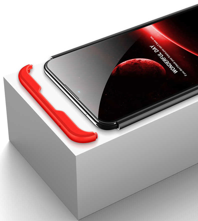 Xiaomi Redmi 8A Kılıf Zore Ays Kapak Siyah-Kırmızı