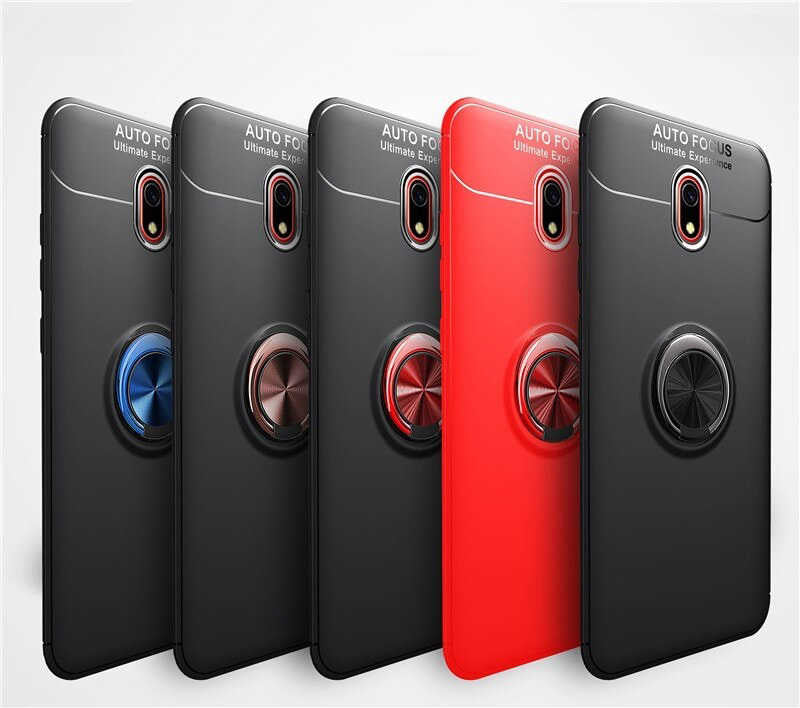 Xiaomi Redmi 8A Kılıf Zore Ravel Silikon Kapak Siyah-Kırmızı