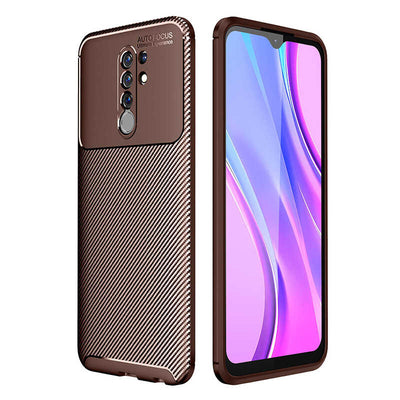 Xiaomi Redmi 9 Kılıf Zore Negro Silikon Kapak Kahverengi