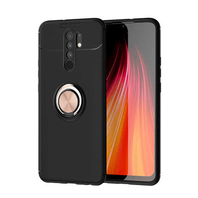 Xiaomi Redmi 9 Kılıf Zore Ravel Silikon Kapak Siyah-Rose Gold