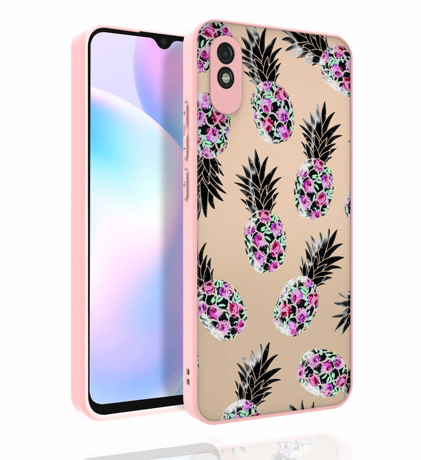 Xiaomi Redmi 9A Kılıf Desenli Kamera Korumalı Parlak Zore Nora Kapak NO4